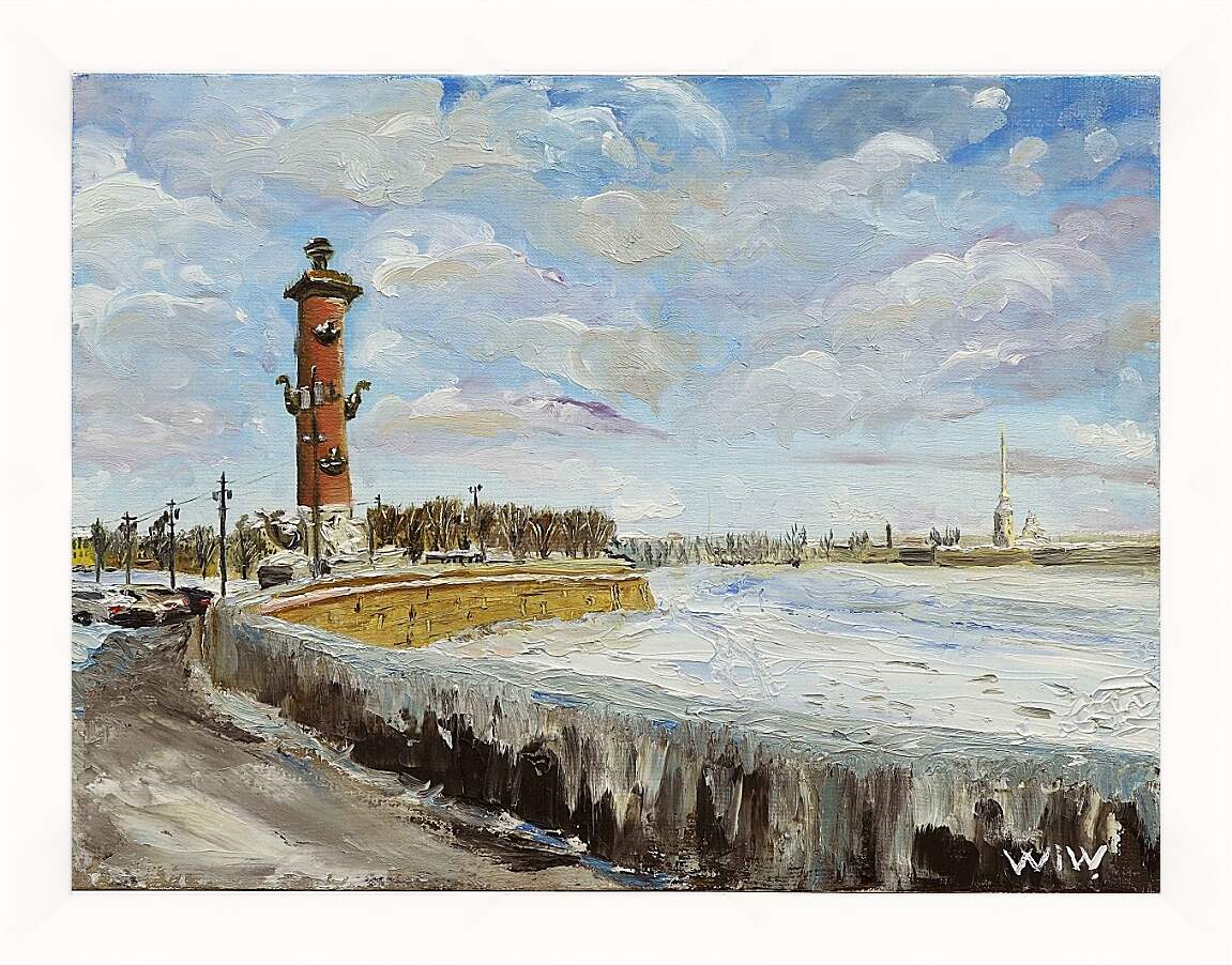 Картина в раме - Берег Невы. Санкт Петербург