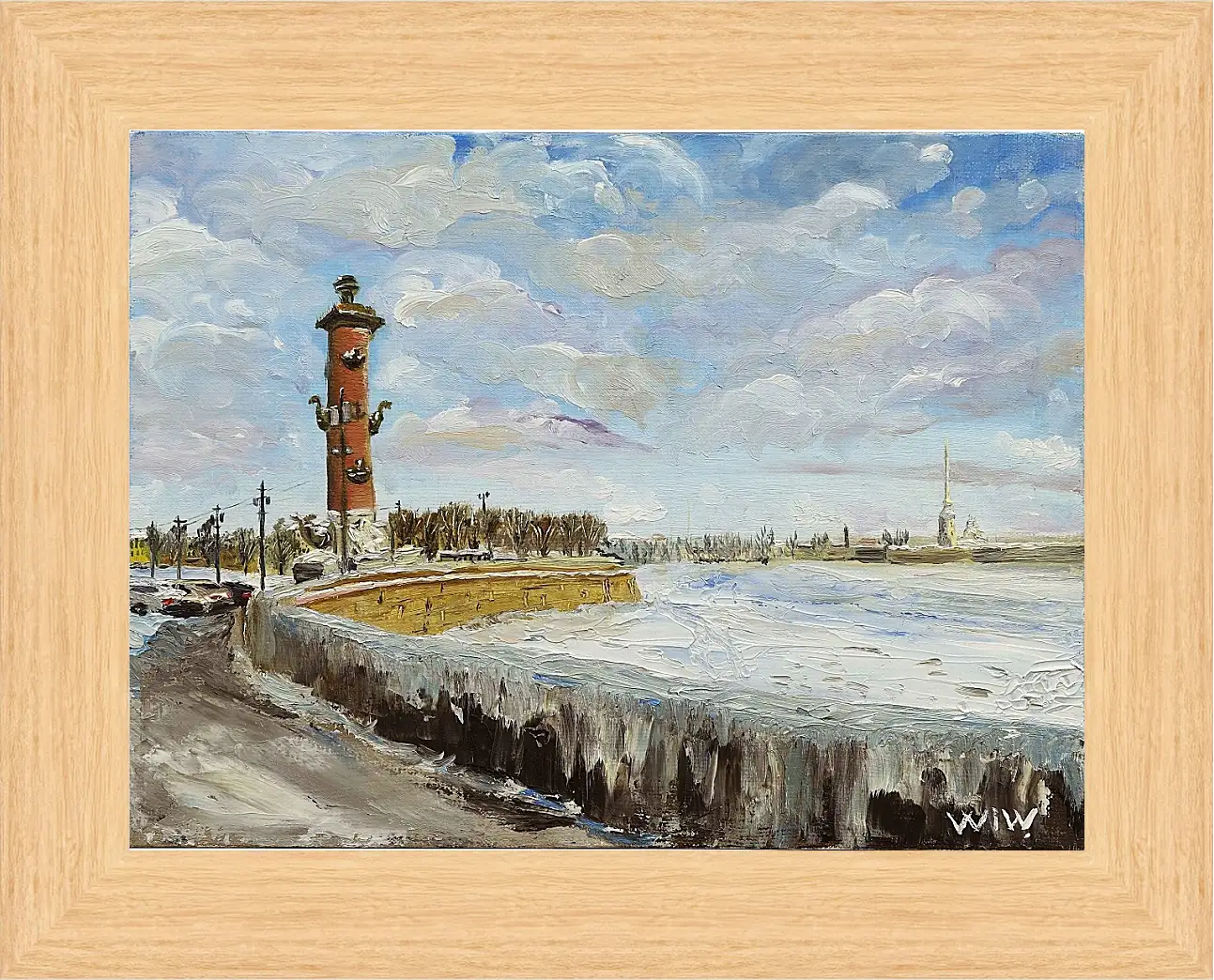 Картина в раме - Берег Невы. Санкт Петербург