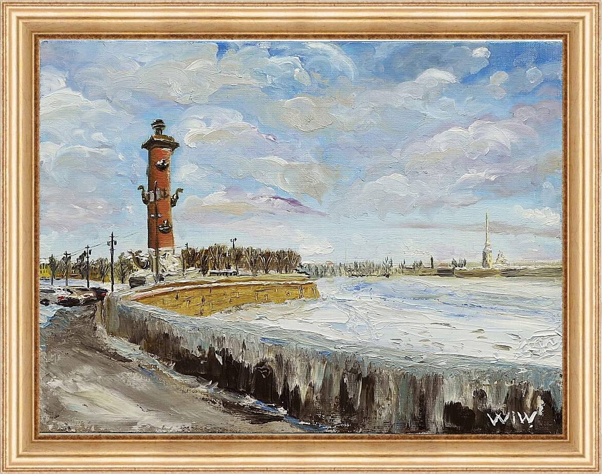 Картина в раме - Берег Невы. Санкт Петербург