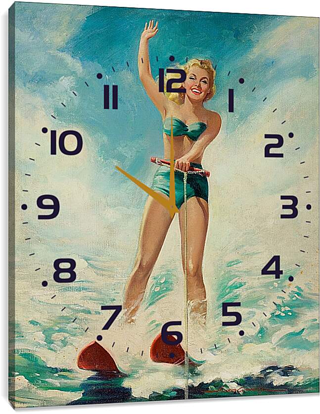 Часы картина - Катание на водных лыжах