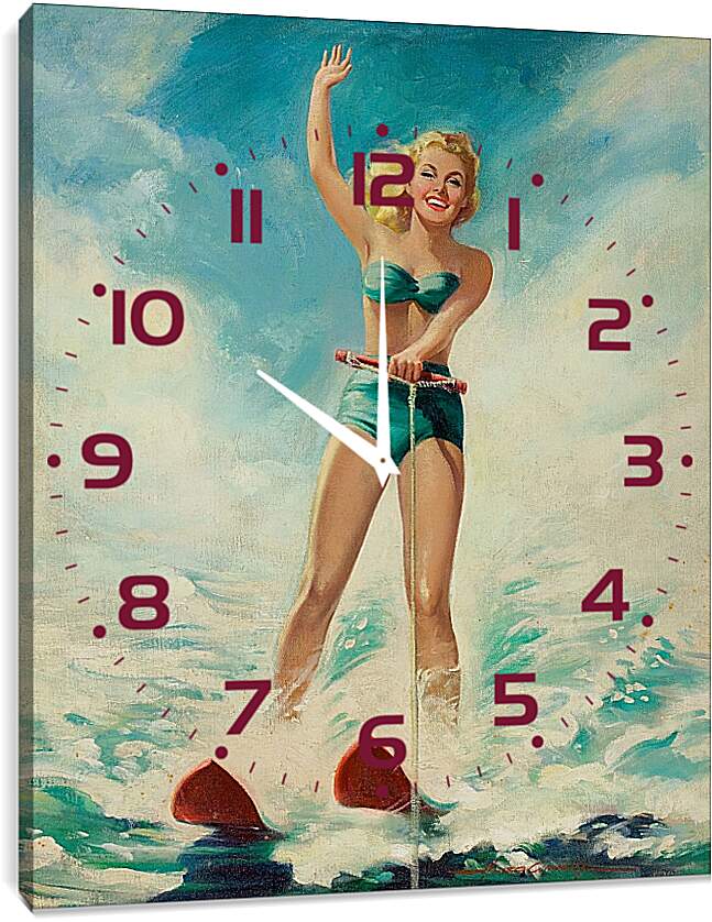Часы картина - Катание на водных лыжах
