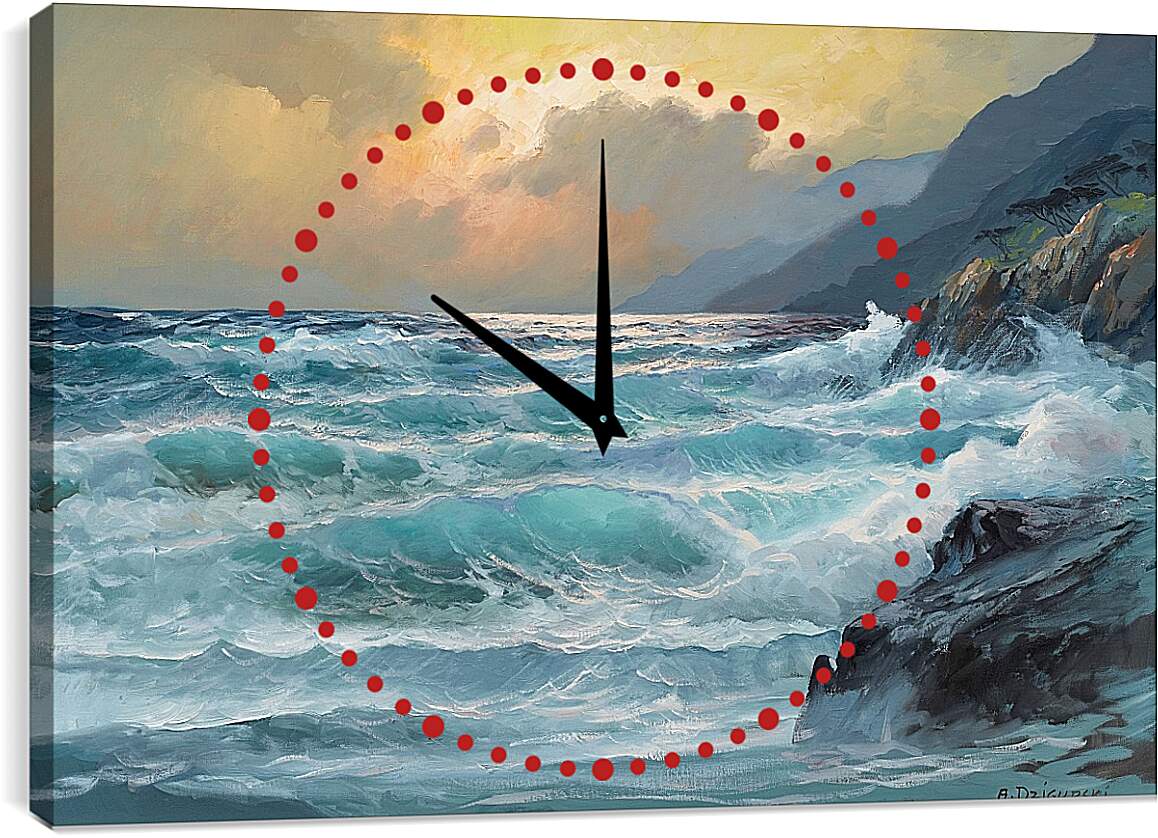 Часы картина - Вечерний шторм