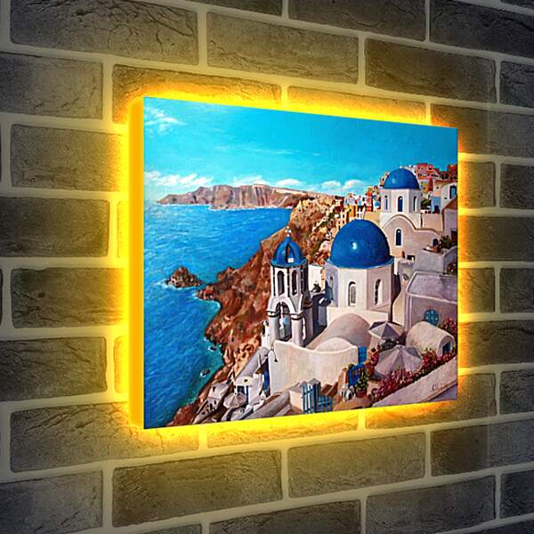Лайтбокс световая панель - Город на берегу моря