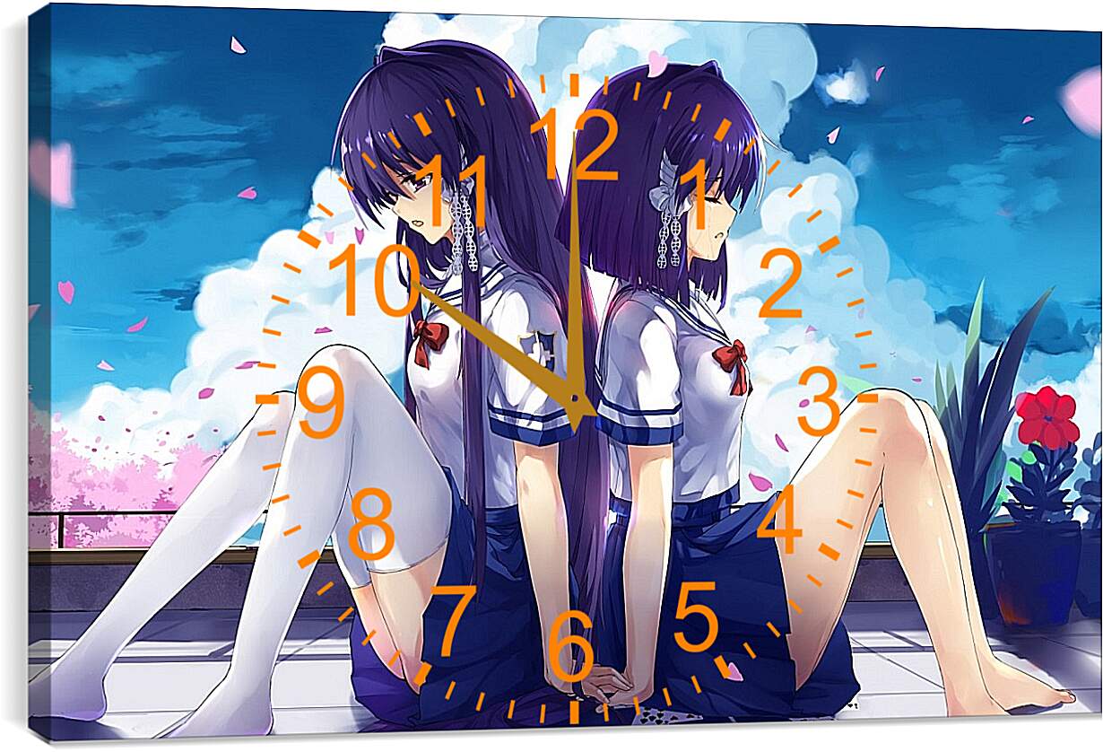Часы картина - Две сестры