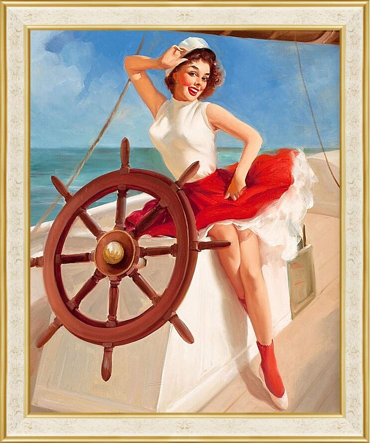 Картина в раме - Девушка морячка