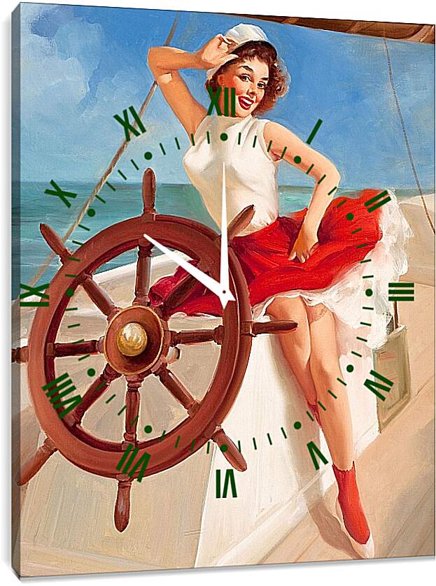 Часы картина - Девушка морячка