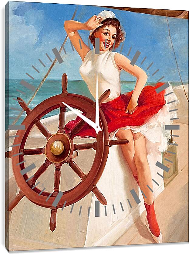 Часы картина - Девушка морячка