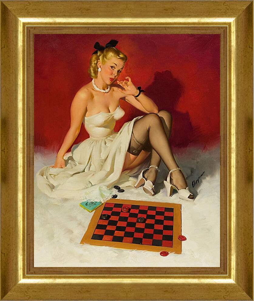Картина в раме - Игра в шашки