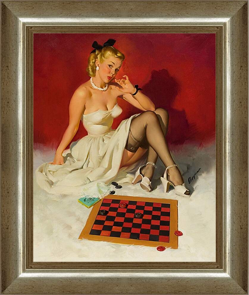 Картина в раме - Игра в шашки