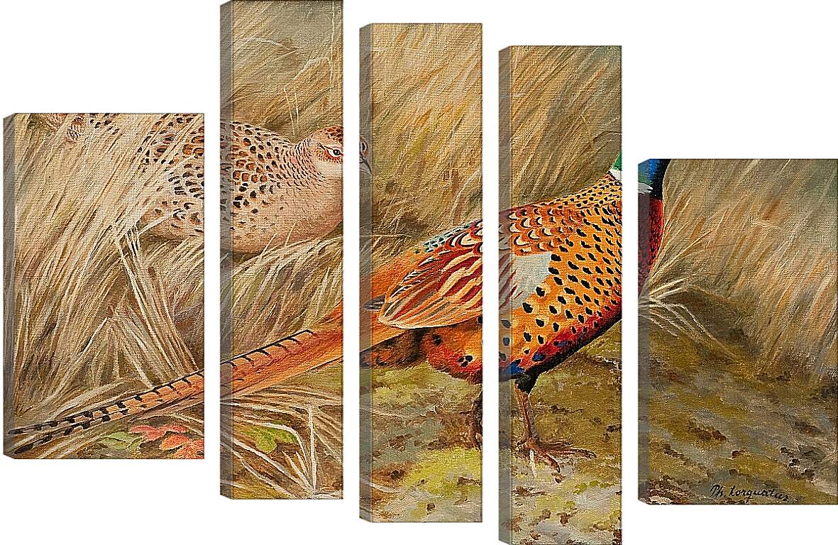 Модульная картина - Пара фазанов