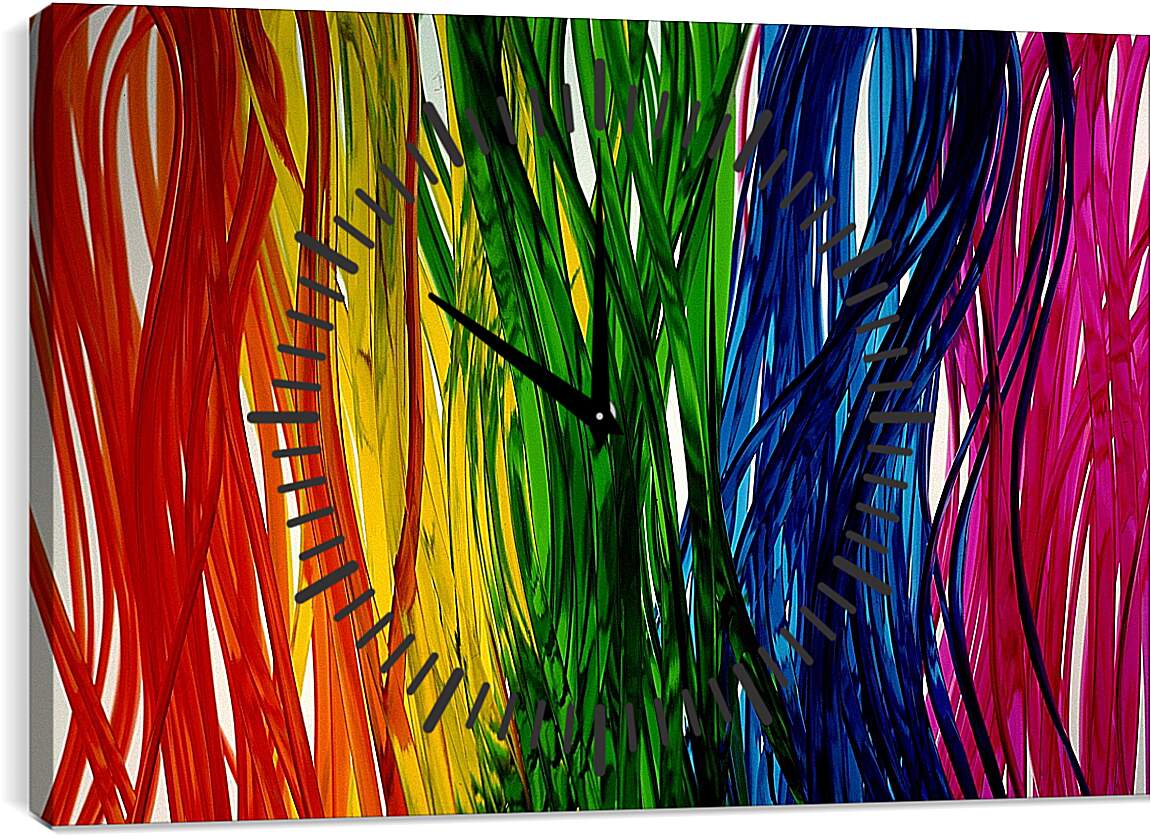 Часы картина - Абстракция цветная