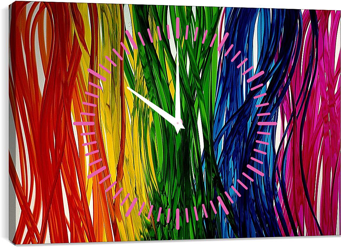 Часы картина - Абстракция цветная