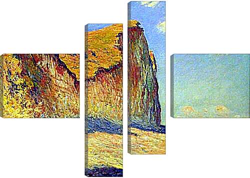 Модульная картина - Cliffs near Pourville. Клод Моне