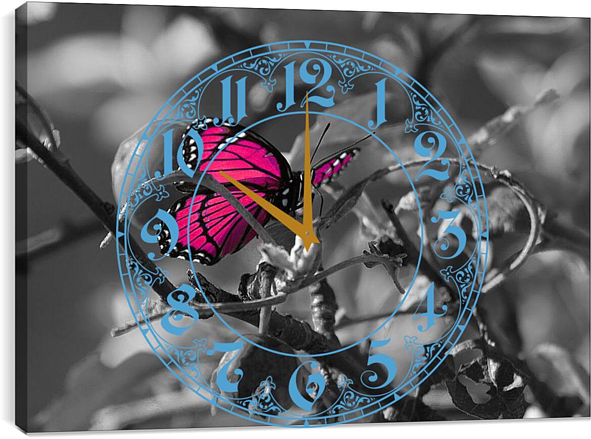 Часы картина - Бабочка