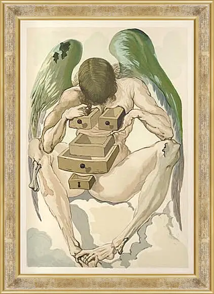 Картина в раме - Падший ангел. Чистилище. Иллюстрации к "Божественной комедии". Сальвадор Дали