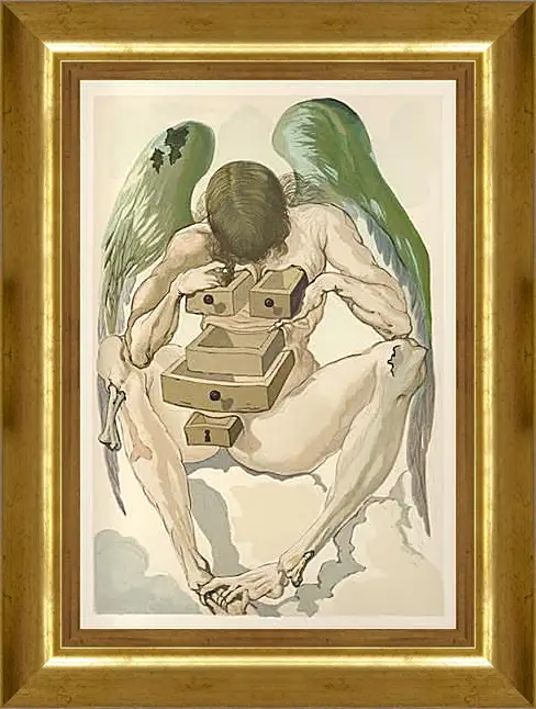 Картина в раме - Падший ангел. Чистилище. Иллюстрации к "Божественной комедии". Сальвадор Дали