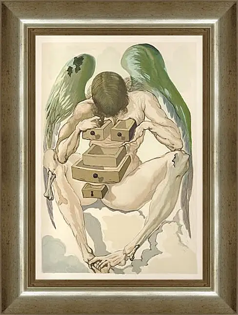 Картина в раме - Падший ангел. Чистилище. Иллюстрации к "Божественной комедии". Сальвадор Дали