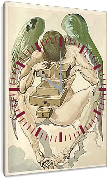 Часы картина - Падший ангел. Чистилище. Иллюстрации к "Божественной комедии". Сальвадор Дали