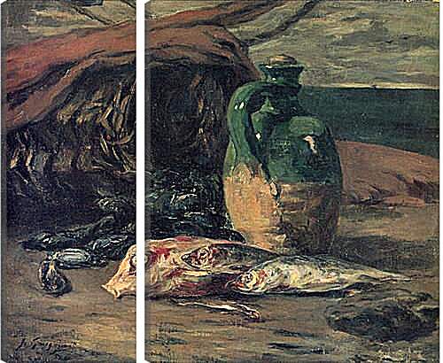 Модульная картина - Stilleben mit Fischen. Поль Гоген