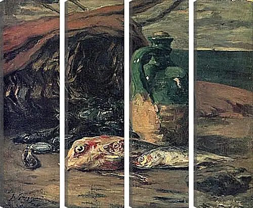 Модульная картина - Stilleben mit Fischen. Поль Гоген