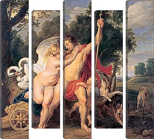Модульная картина - Venus and Adonis. Питер Пауль Рубенс