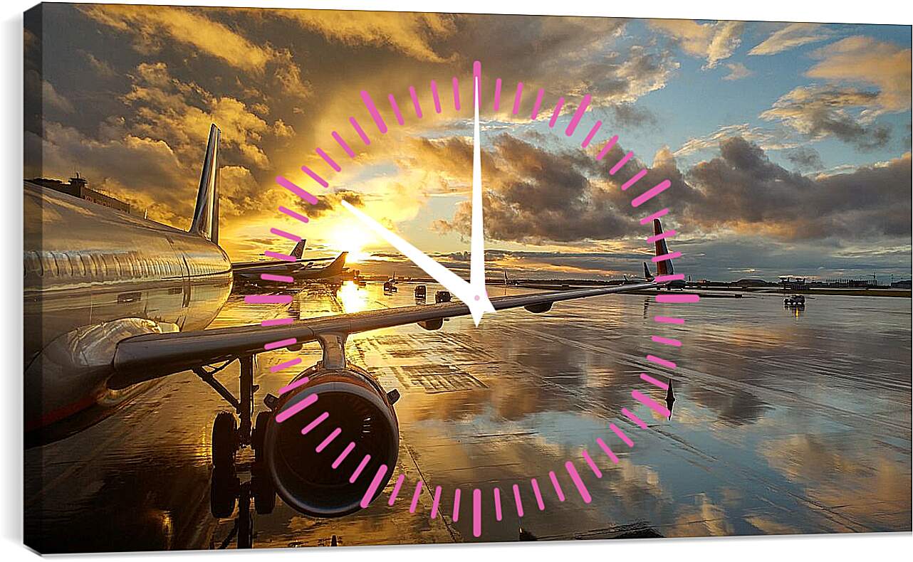 Часы картина - Крыло самолёта