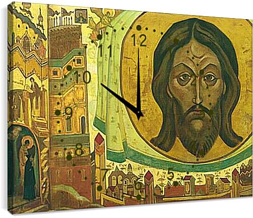 Часы картина - Святой Сергий. Рерих Николай