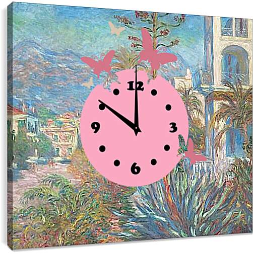 Часы картина - Villas at Bordighera. Клод Моне
