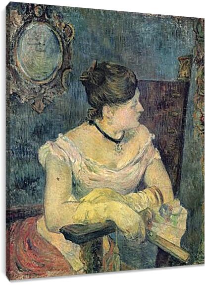 Постер и плакат - Mette Gauguin en robe de soir. Поль Гоген