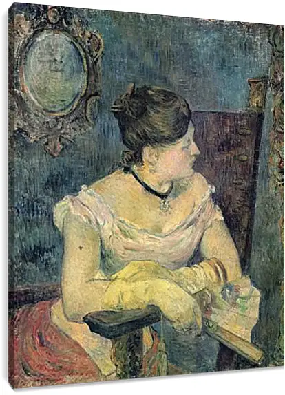 Постер и плакат - Mette Gauguin en robe de soir. Поль Гоген