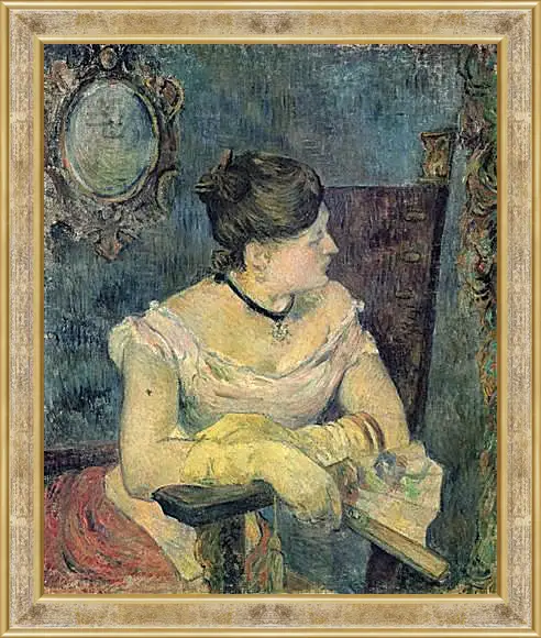 Картина в раме - Mette Gauguin en robe de soir. Поль Гоген