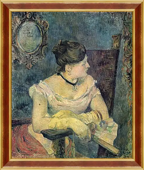 Картина в раме - Mette Gauguin en robe de soir. Поль Гоген