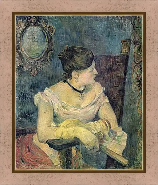 Картина в раме - Mette Gauguin en robe de soir. Поль Гоген