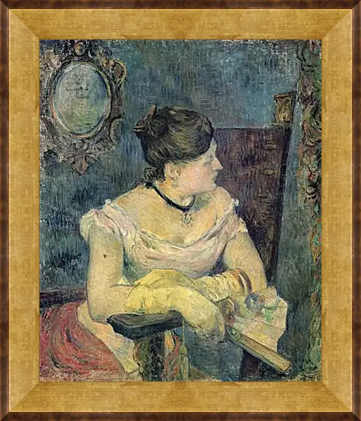 Картина в раме - Mette Gauguin en robe de soir. Поль Гоген