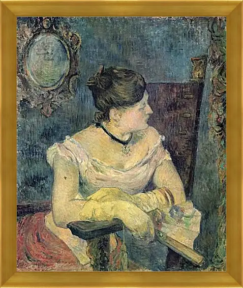 Картина в раме - Mette Gauguin en robe de soir. Поль Гоген