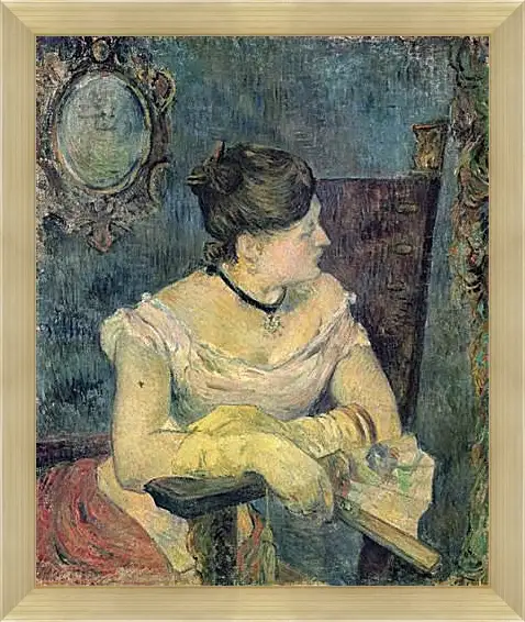 Картина в раме - Mette Gauguin en robe de soir. Поль Гоген