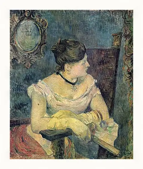 Картина в раме - Mette Gauguin en robe de soir. Поль Гоген