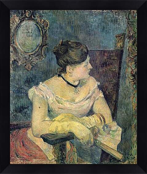 Картина в раме - Mette Gauguin en robe de soir. Поль Гоген