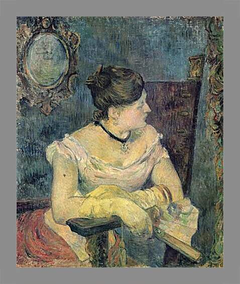 Картина в раме - Mette Gauguin en robe de soir. Поль Гоген