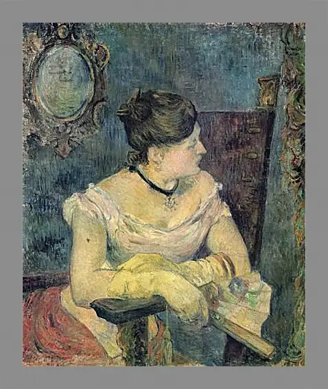 Картина в раме - Mette Gauguin en robe de soir. Поль Гоген