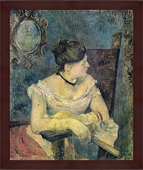 Картина в раме - Mette Gauguin en robe de soir. Поль Гоген