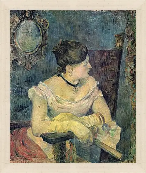 Картина в раме - Mette Gauguin en robe de soir. Поль Гоген