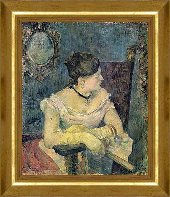 Картина в раме - Mette Gauguin en robe de soir. Поль Гоген