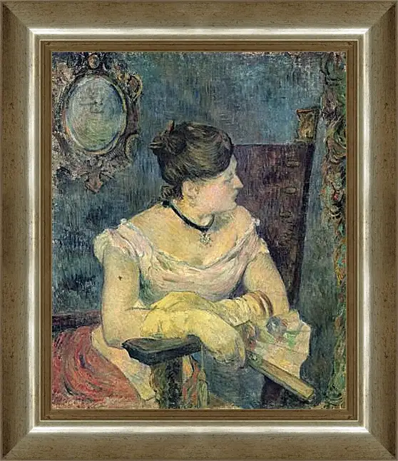 Картина в раме - Mette Gauguin en robe de soir. Поль Гоген