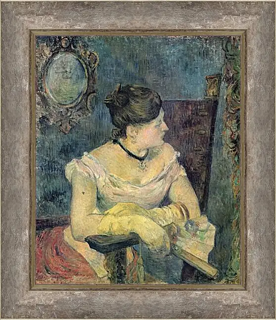 Картина в раме - Mette Gauguin en robe de soir. Поль Гоген