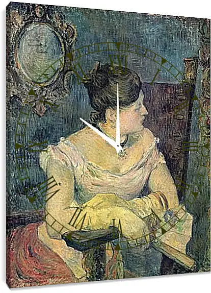 Часы картина - Mette Gauguin en robe de soir. Поль Гоген