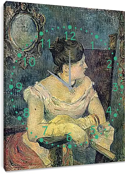 Часы картина - Mette Gauguin en robe de soir. Поль Гоген