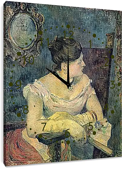 Часы картина - Mette Gauguin en robe de soir. Поль Гоген