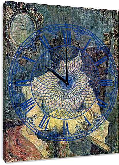 Часы картина - Mette Gauguin en robe de soir. Поль Гоген