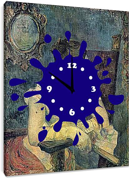 Часы картина - Mette Gauguin en robe de soir. Поль Гоген